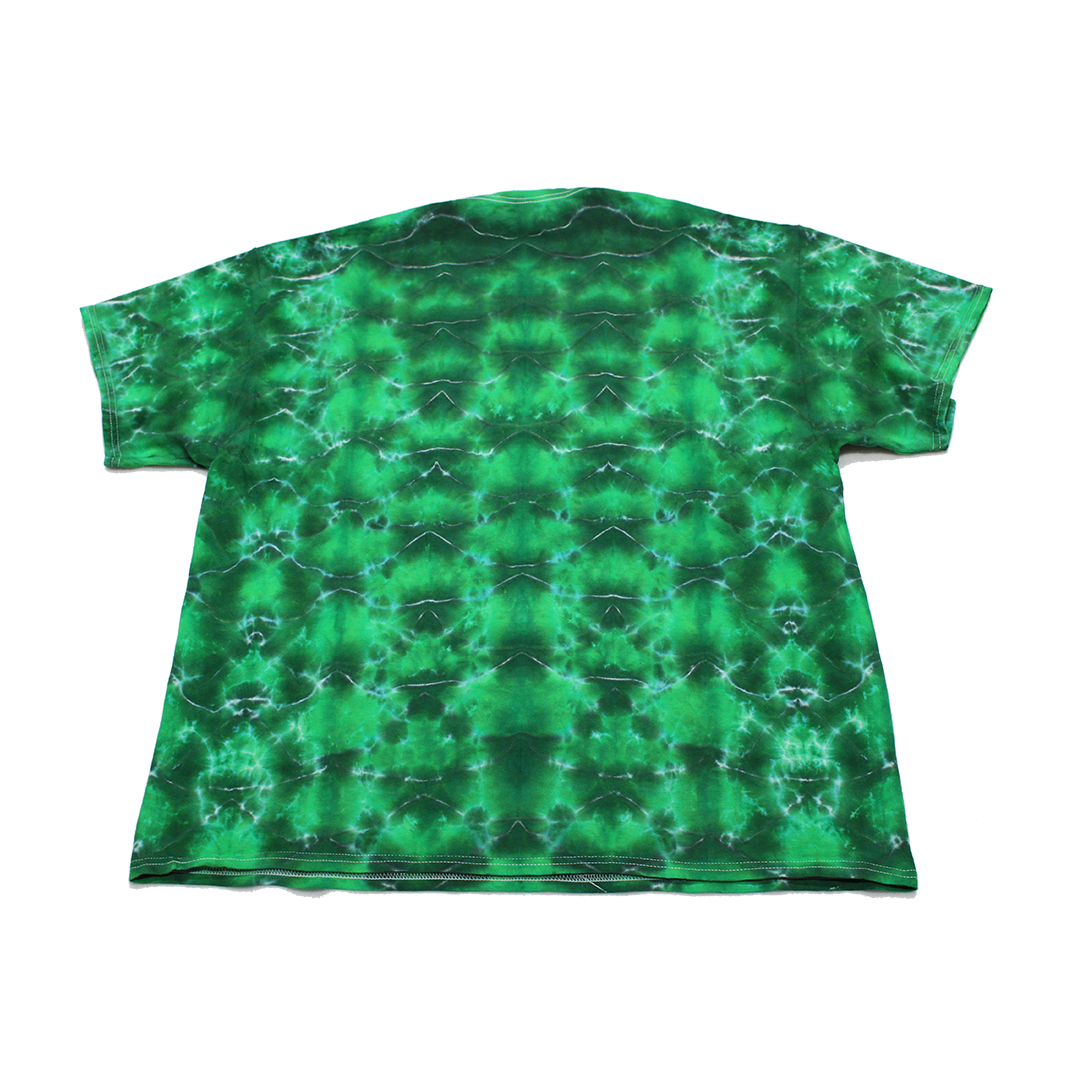 【HI FI FNK】Fade Dyeing Oversized Top Adult Gildan 2X-large Green Snakeskin Tie Dye Shirt — Fun